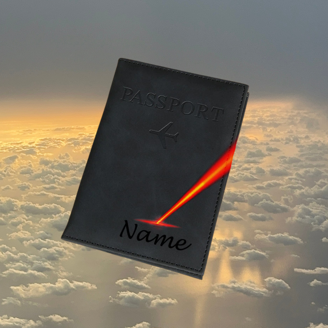 כיסוי דרכון עם חריטת שם