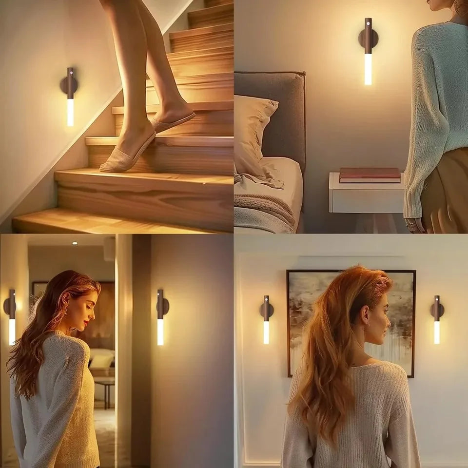מנורת לילה חכמה - בעיצוב עץ